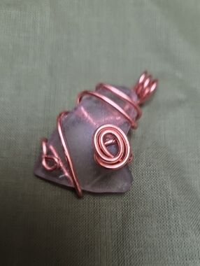 Handcrafted Copper Wire Sea Lavander Pendant